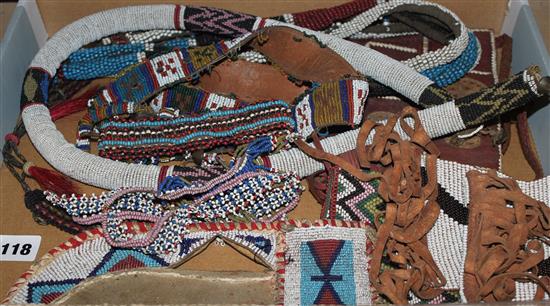 Beaded tribal belts, panels & necklaces, etc